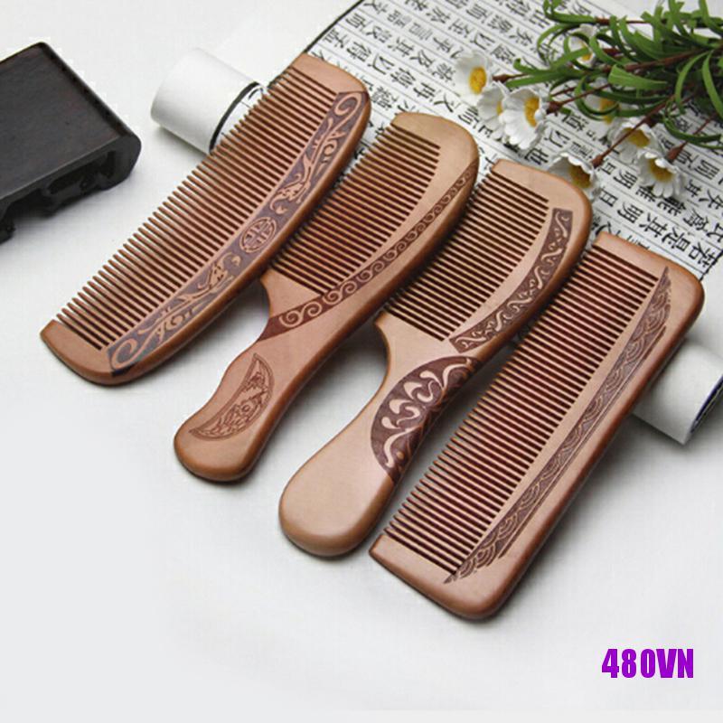 Lược Gỗ Đào Tự Nhiên Chống Tĩnh Điện Massage Da Đầu