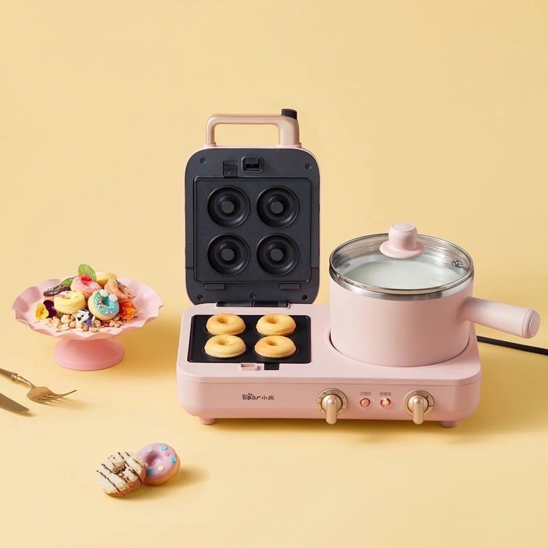Máy Làm Bánh Kẹp 3 in 1 Bear DSL-A13N1 Máy Nướng Bánh Mì Sandwich Đa Năng Kèm Lẩu Rán Công Suất 1300W