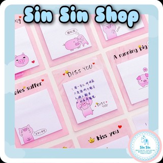 Giấy Note Ghi Chú Vuông Hình Heo Con Đáng Yêu - SinSin