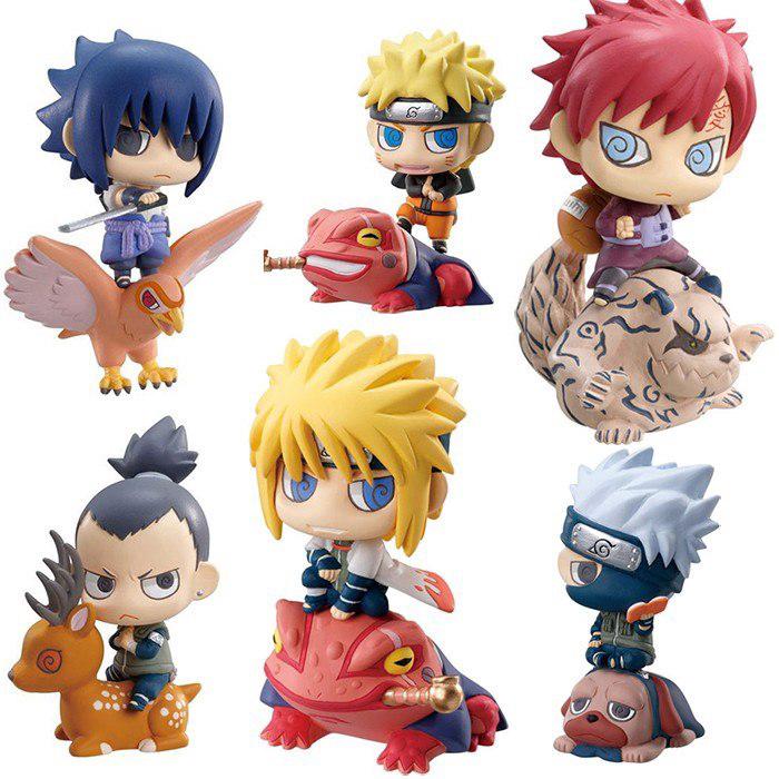 Set 6 mô hình nhân vật Uzumaki Naruto uchiha Sasuke Hatake Kakashi trong phim hoạt hình Naruto