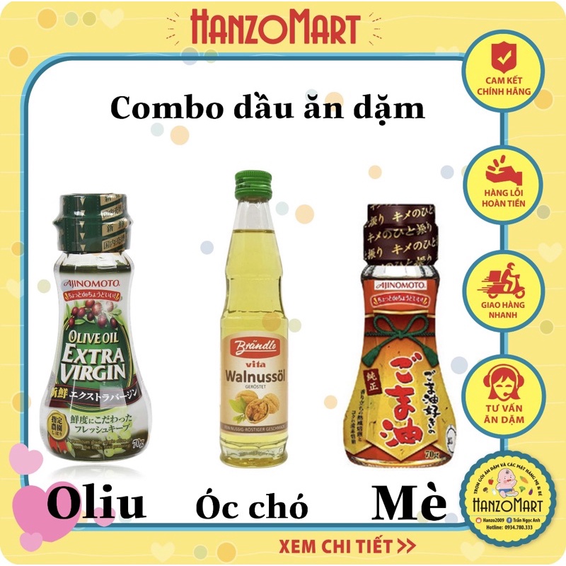 Combo dầu ăn dặm cho bé Nhật Bản