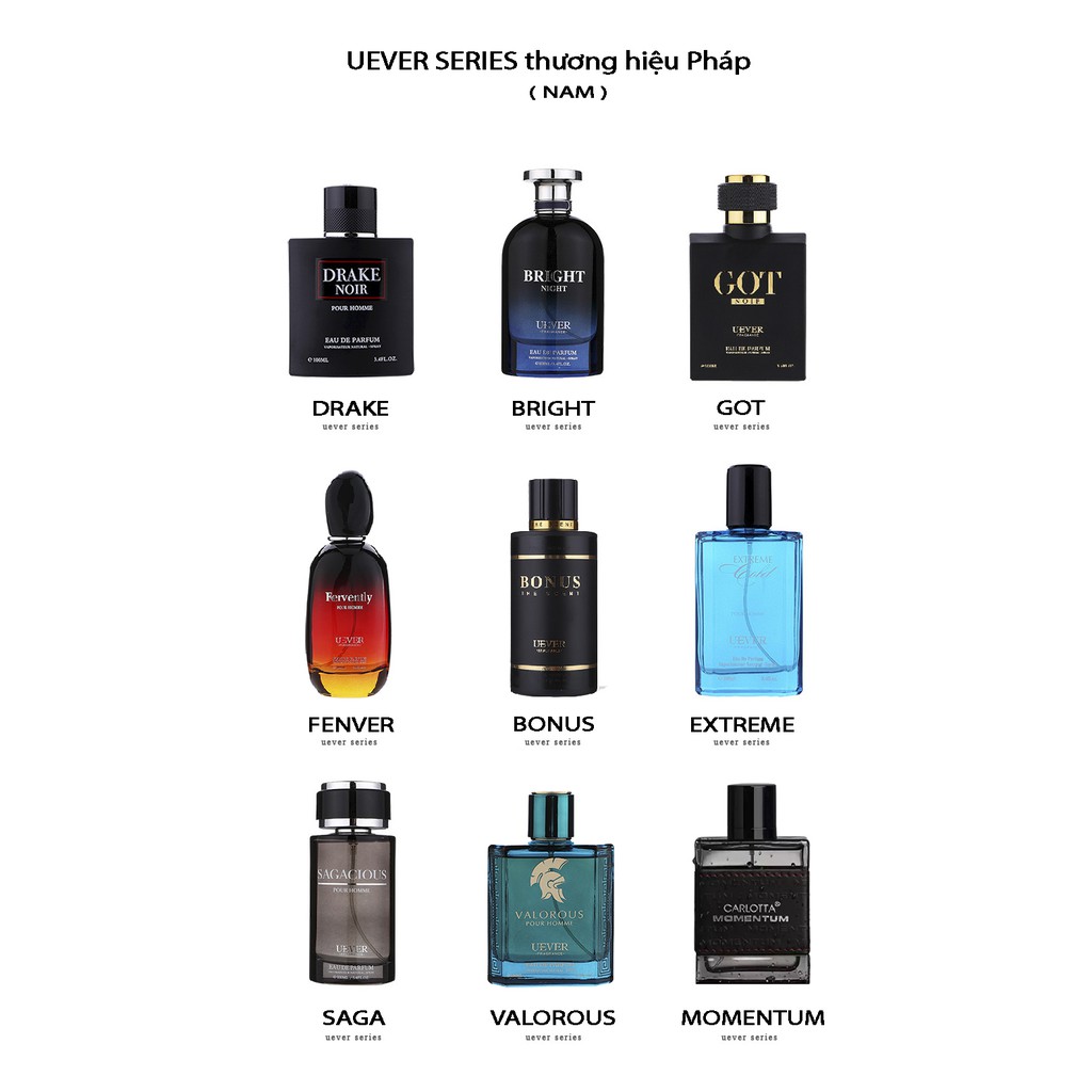 Nước hoa nam pháp UEVER Seri BONUS mùi hương bergamot phong phú Hương nồng 100ml Cologne lưu hương siêu lâu trên 7 tiếng | BigBuy360 - bigbuy360.vn