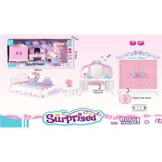 Đồ chơi nhà bếp Hello Kitty đầy đủ 36 món màu hồng phấn cho bé gái