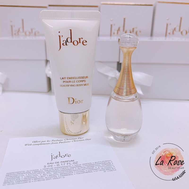 Gift set nước hoa 5ml + body lotion 20ml Dior Jadore