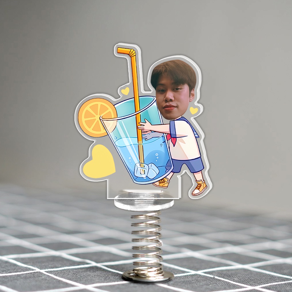 Standee lò xo lắc lư đáng yêu trong suốt đế dính trang trí in theo yêu cầu chibi