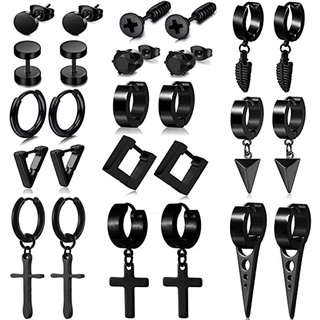 13 Đôi Bông Tai Nam Bông Tai Vòng Inox Bộ Bông Tai Nam Nữ Trang Sức Hiệu Huggie Tai xuyên Bộ