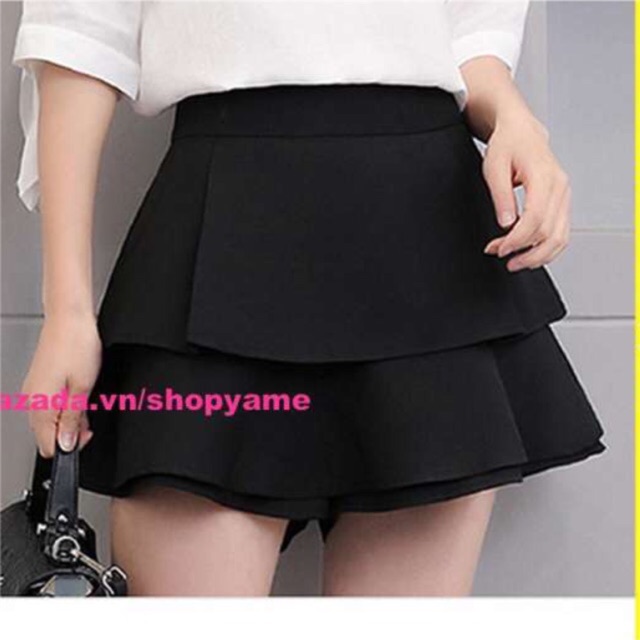 [Mã FASHIONT4WA2 giảm 10K đơn 50K] Chân váy 2 tầng xếp nhỏ xinh
