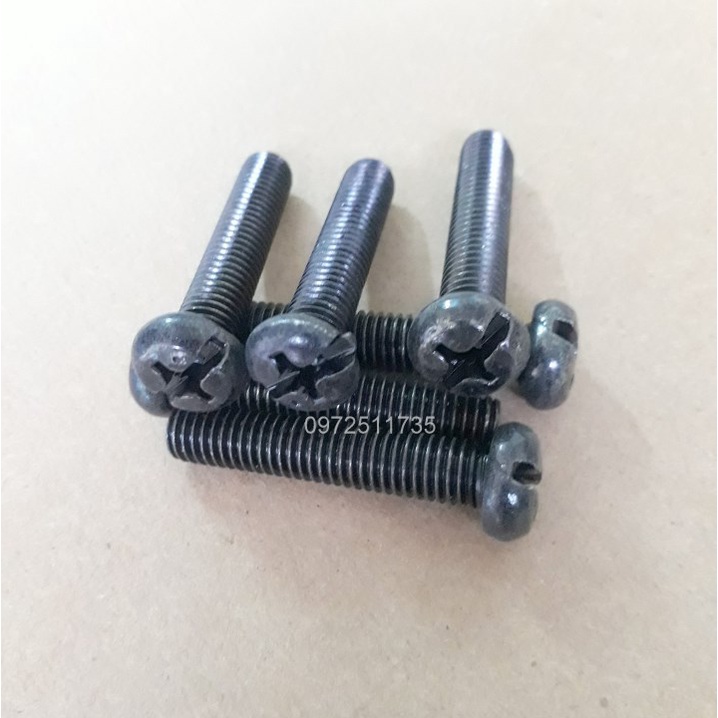 Vít bake đầu tròn thân bulong M8 mạ đen (20 con)