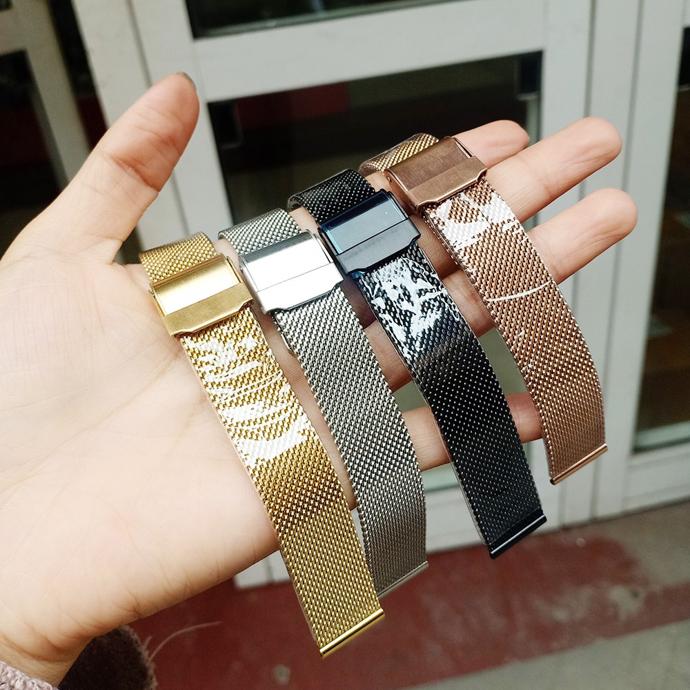 [FULL 4 MÀU] Dây đồng hồ thép lưới, dây mesh thời trang cao cấp nhập khẩu Strap&amp;Co đủ size tiện lợi