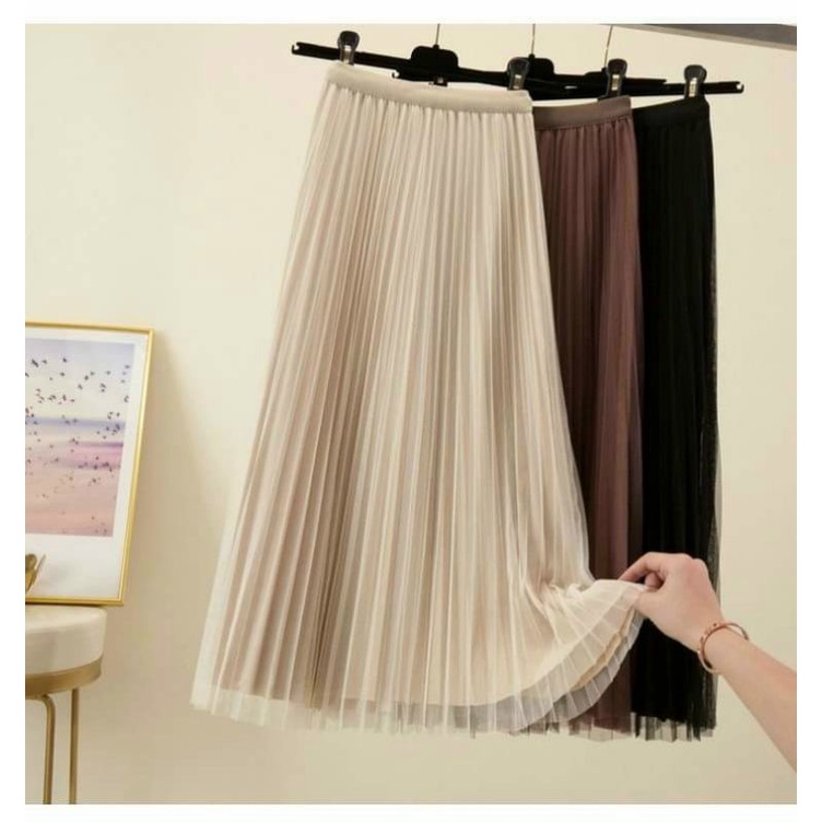 chân váy dập li 2 mặt