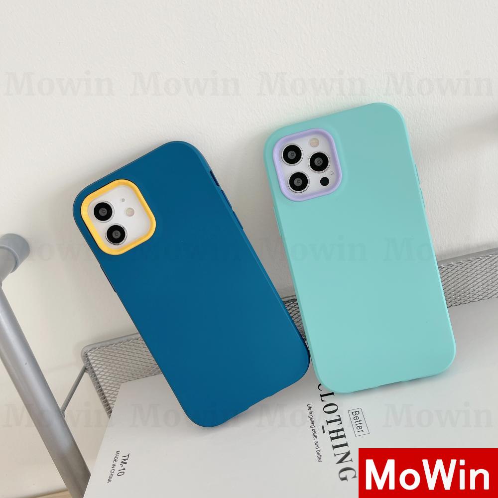 Ốp điện thoại silicon pc acrylic màu trơn có khung bảo vệ camera Tương thích cho Iphone 11 12ProMax 7+ 8+ 11 Max 7 Plus Se Xs