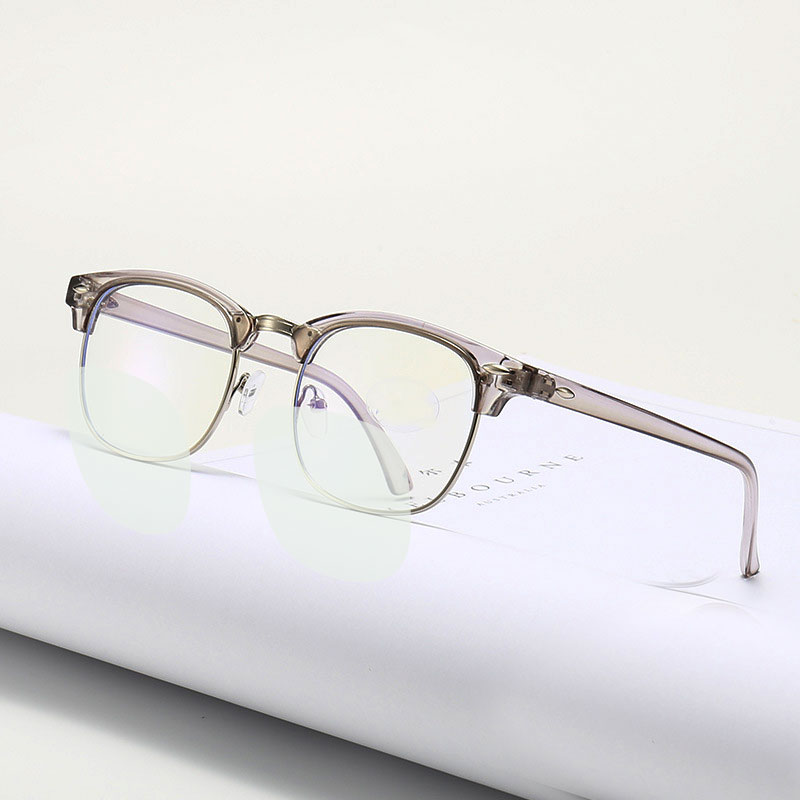 Kính Chống Tia Bức Xạ Mặt Tròn Gọng Kim Loại Chống Ánh Sáng Xanh Thời Trang Cho Nam Và Nữ