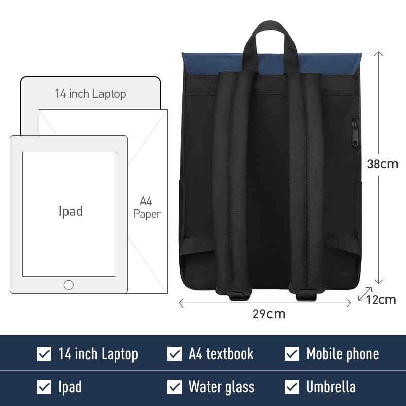 MAH YOUNG Ba lô đi học màu hỗn hợp trẻ trung Ba lô đựng máy tính xách tay du lịch không thấm nước