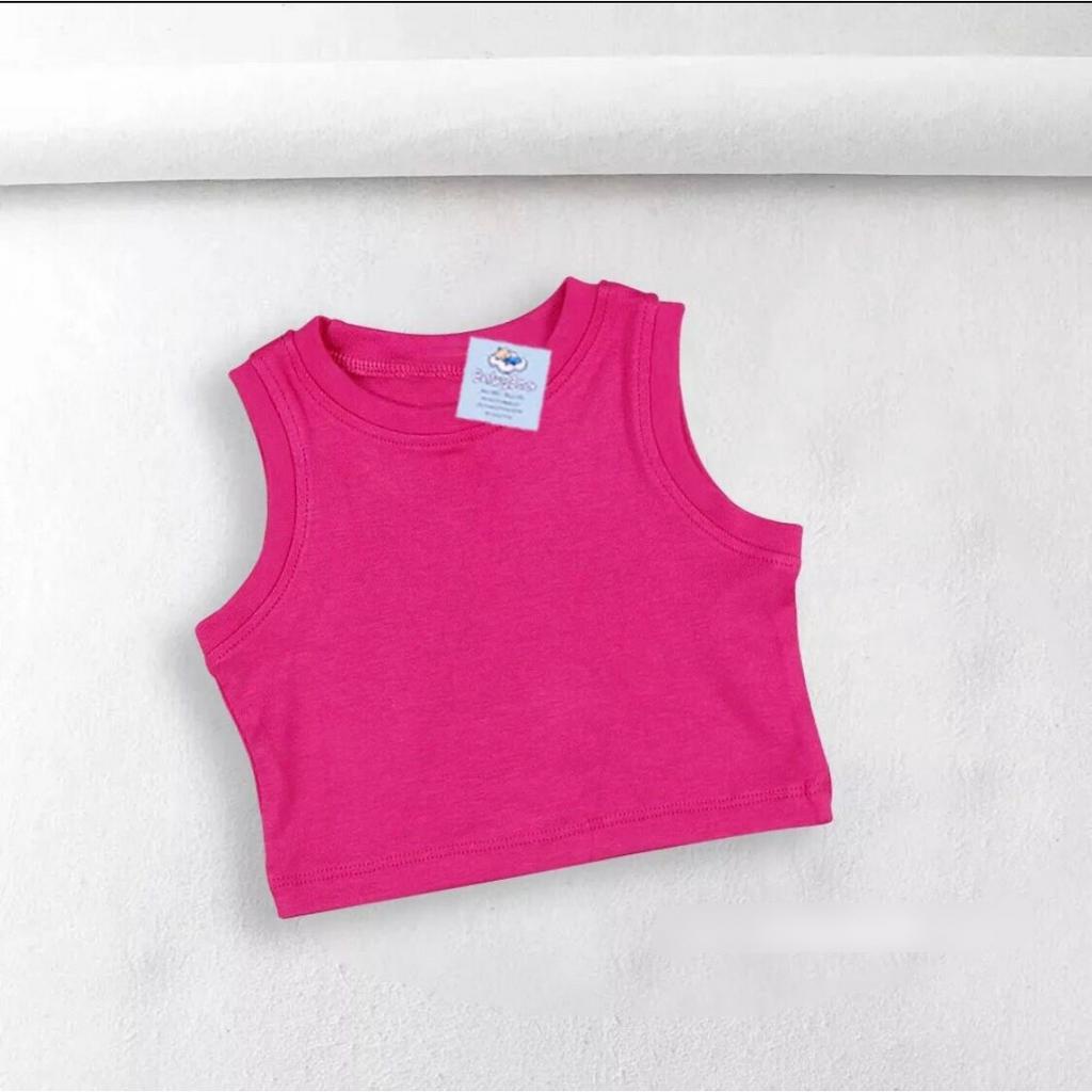Áo sát nách croprop bé gái thun zip cotton siêu mềm mát siêu co giãn vải đẹp 07-26kg
