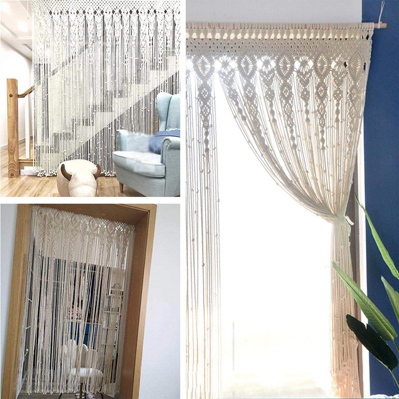Rèm Macrame Đan Treo Tường Trang Trí Phong Cách Boho