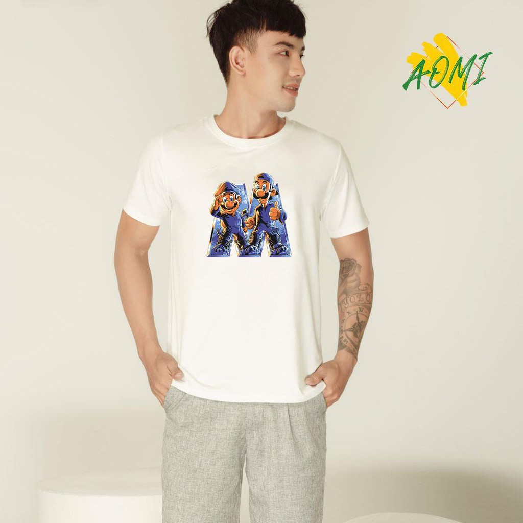 ÁO THUN UNISEX AOMI ĐẶC BIỆT MARIO WORKER FIX M TAY NGẮN TAY LỠ NAM NỮ AOMIVN THỜI TRANG