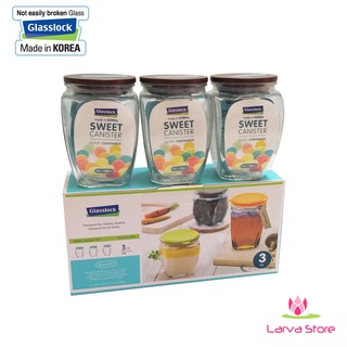 Bộ 3 lọ gia vị thủy tinh Glasslock IG801 500ml*3 - Larva Store