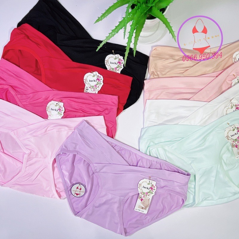 Quần lót cotton cạp chéo cho bà bầu&lt;70kg chất vải dày dặn