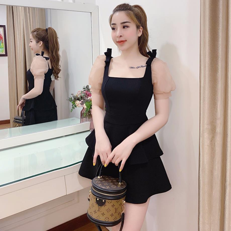 Đầm dự tiệc dáng xòe tay phồng đơn giản mà đẹp sang trọng Cela Dress