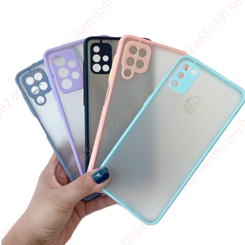 Ốp lưng Oppo A15 A52 A53 A54  A94 A91 A31chất liệu nhám viền màu , bảo vệ camera