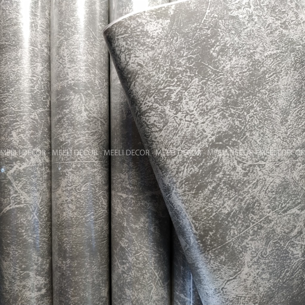 Giấy dán tường xi măng bê tông Meeli Decor decal dán tường phòng ngủ sẵn keo dễ dán, kt 45cm x 10m, ME03