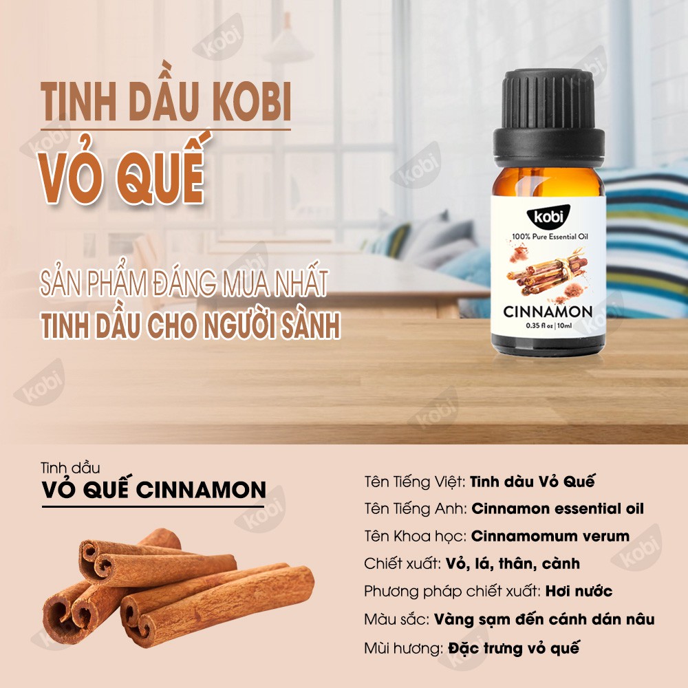 Tinh dầu Quế Kobi giúp khử mùi, đuổi muỗi, giảm mỡ bụng hiệu quả - 5ml