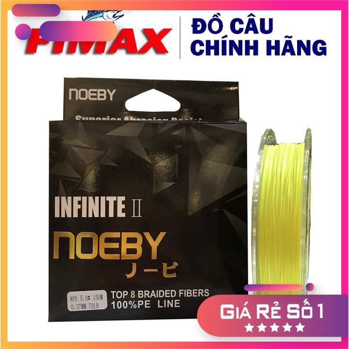 Dây dù câu cá PE Noeby Infinite II màu vàng 150m, siêu mịn công nghệ Nhật Bản, Dây PE chìm lửng câu cá lóc,cá chẽm...