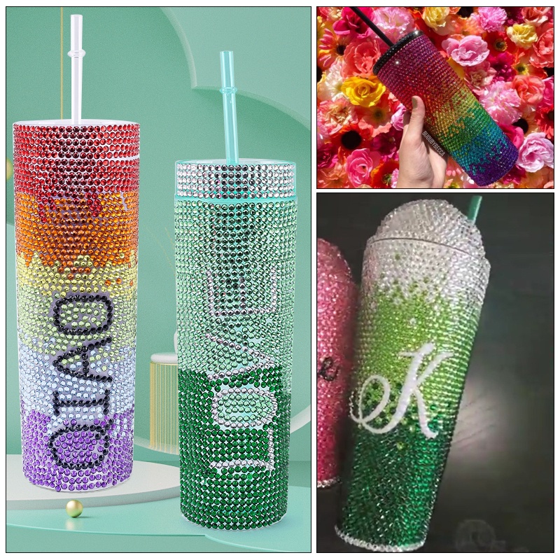 Qiao Cốc Đá Resin Pha Lê Màu Gradient Lấp Lánh Không Nóng Cố Định Bằng Nhựa Có Thể Tái Sử Dụng Trang Trí Nghệ