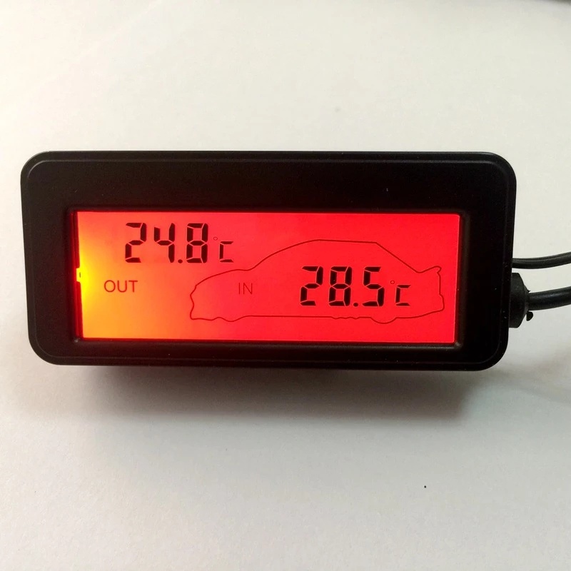 Nhiệt Kế Điện Tử mini 12v Màn Hình LCD Gắn Bên Trong Xe Hơi Tiện Dụng