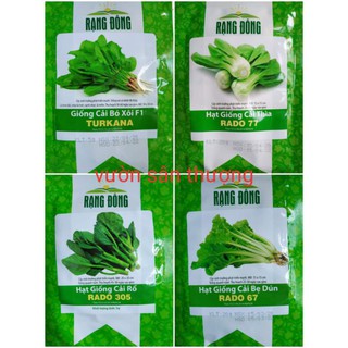 4 Gói Hạt Giống Rau Rạng Đông Gồm Cải Bó Xôi, Cải Rổ, Cải Thìa, Cải Dún, Tỷ Lệ Nảy Mầm Cao, Năng Suất Tốt