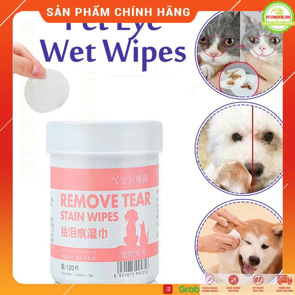 Khăn Ướt Vệ Sinh Mắt cho Chó Mèo Remove Tear 120 miếng