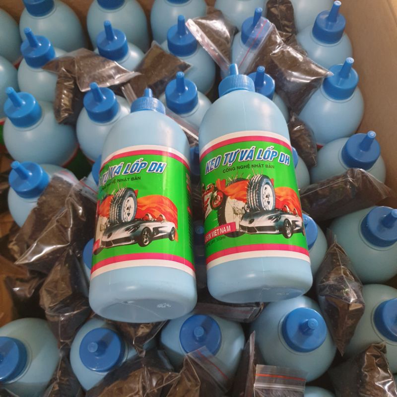 Keo tự vá cho lốp không săm  và lốp có săm có tặng  kèm hạt  cao su non.