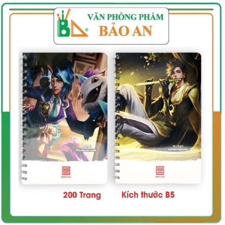 Sổ lò xo B5 Hồng Hà thiết kế hình game Liên Quân Mobile 200 trang - 4172- Công nghệ lò xo thép kép
