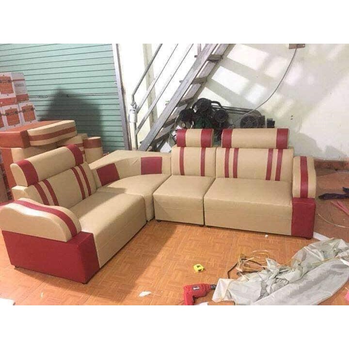 Sofa góc rẻ đẹp tặng kèm bàn + 2 đôn