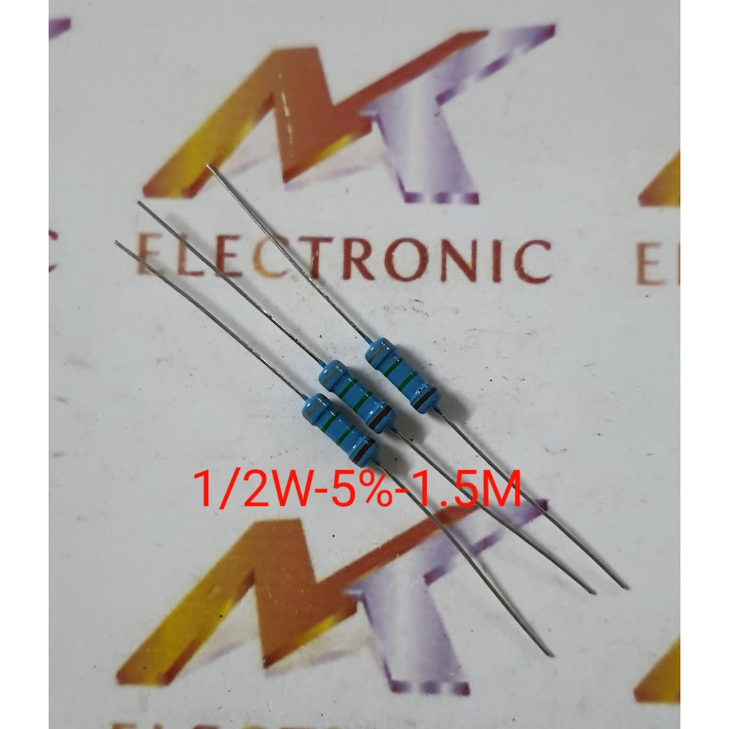 Điện trở 1/2W 5% 1,5 mega 1.5M 1,5MΩ 0,5 watt màng carbon ( Combo 10 con ) (combo)
