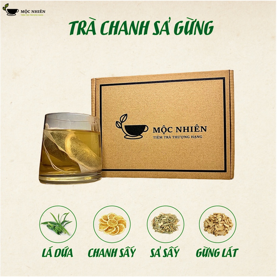 Trà chanh sả gừng Mộc Nhiên trà túi lọc giảm cân detox giảm mỡ bụng thanh lọc cơ thể [1 túi dùng thử]