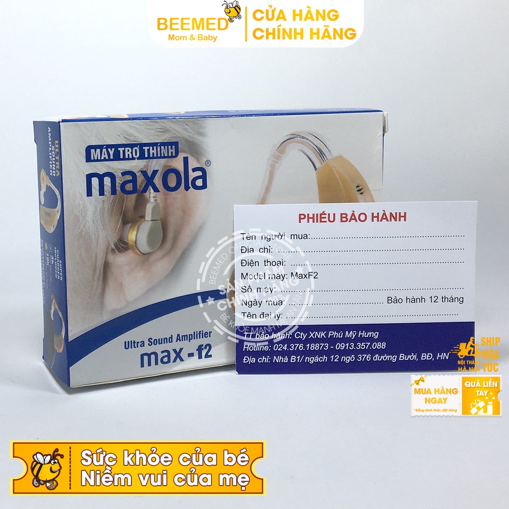 Máy trợ thính không dây, tai nghe siêu nhỏ cho người già sạc pin, lọc tiếng ồn - Maxola Inqua