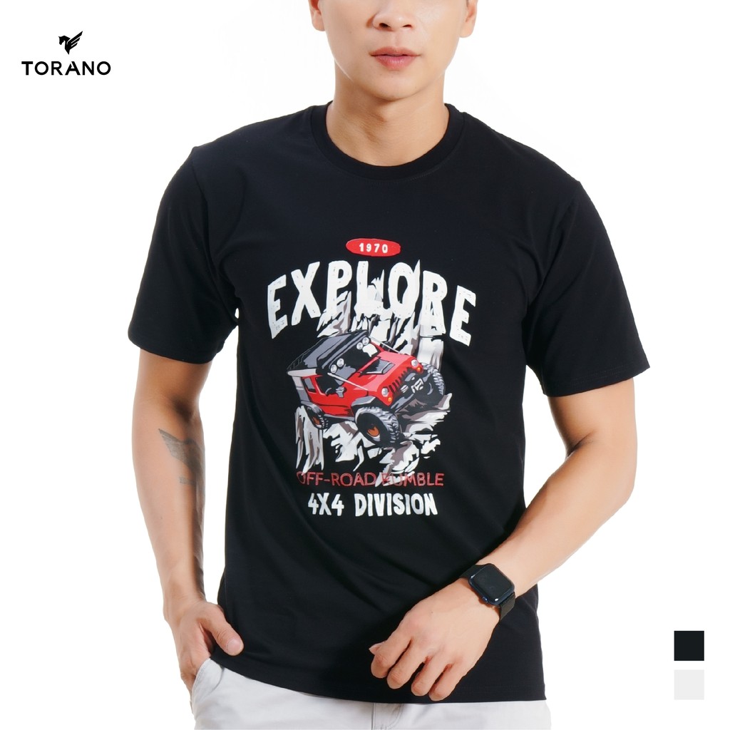 Áo thun nam TORANO in hình Explore cổ tròn TS403