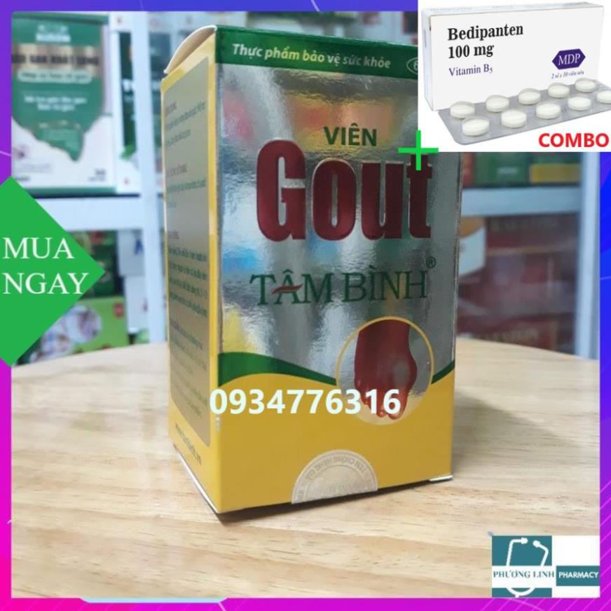Combo Bedipanten 100mg +  Viên Gout Tâm Bình (Hộp 60 viên)