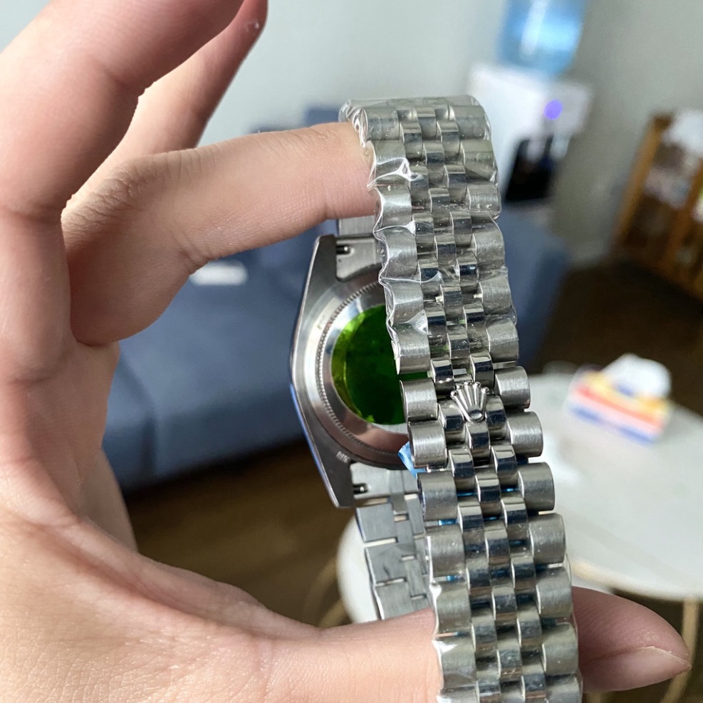 Đồng Hồ Nam RoLex DayJust Sapphire RA25 Mặt XANH viền đá Máy cơ Automatic Nhật Chống xước Tuyệt Đối