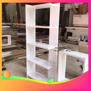 (Free Ship có hình thật) Kệ sách gỗ lắp ghép (màu trắng) cao 1m2 rộng 50cm