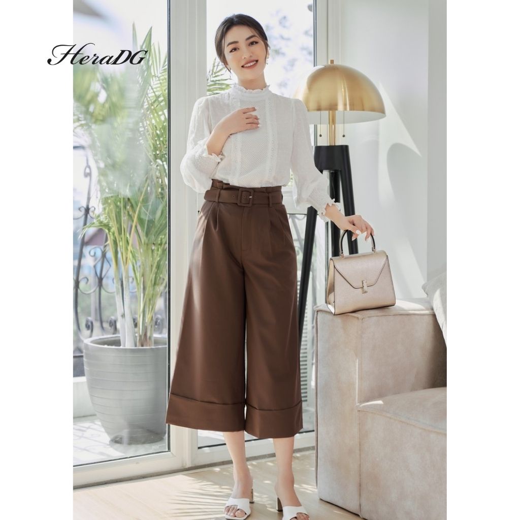 Quần Lửng Công Sở Nữ HeraDG Thiết Kế Lưng Cao Ống Suông Lơ Vê Gấu, Chất Liệu Tuýt Si Cao Cấp SQLBA004