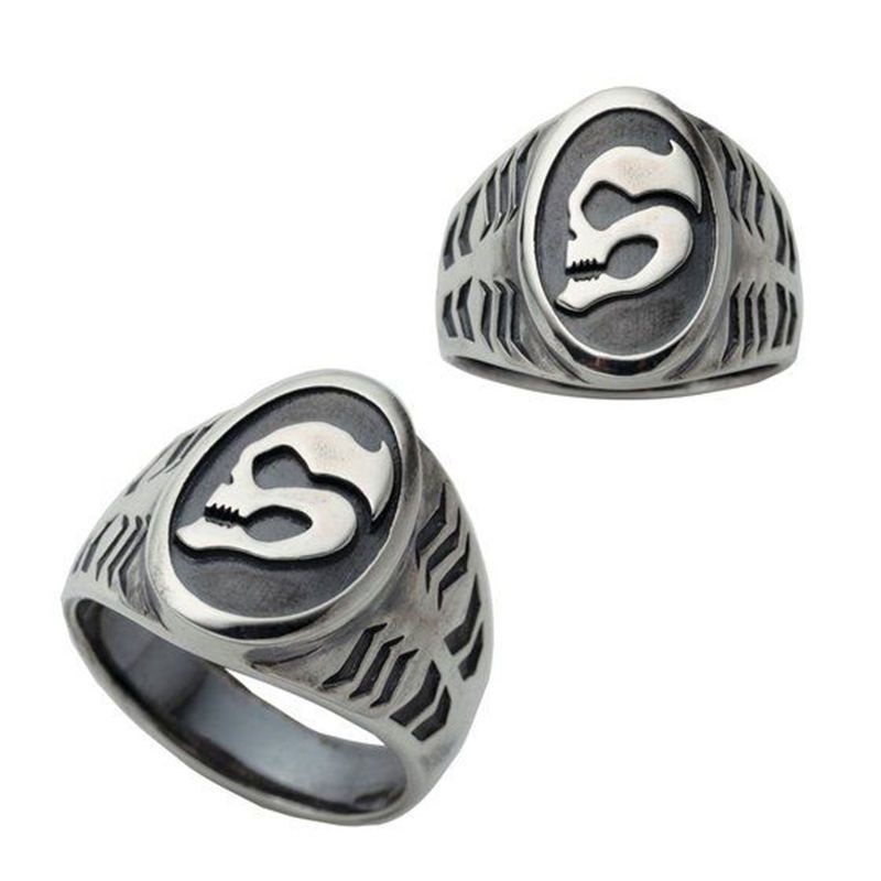 Nhẫn Hở Mạ Bạc 925 Hình Đầu Lâu Kamen Rider Có Thể Điều Chỉnh Kích Cỡ