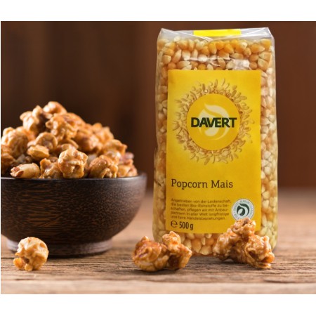 Hạt ngô nổ bỏng (popcorn) hữu cơ Davert 500g (Đậu Hạt Hữu Cơ)