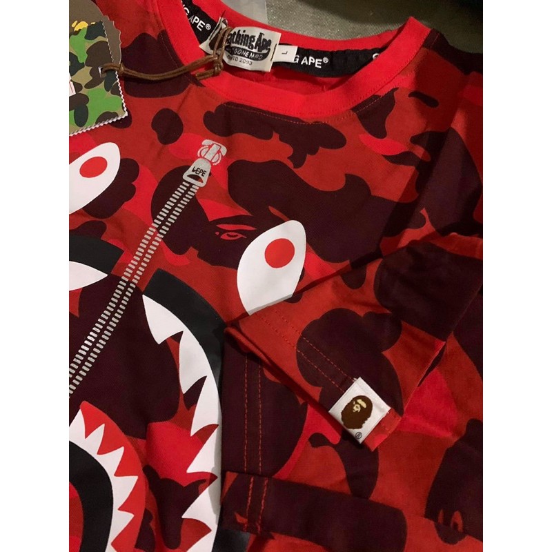 [ẢNH THẬT 100%] Tee áo Bape Shark Camo Red