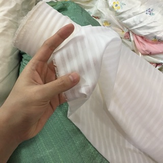Vải thô trắng sọc mỏng