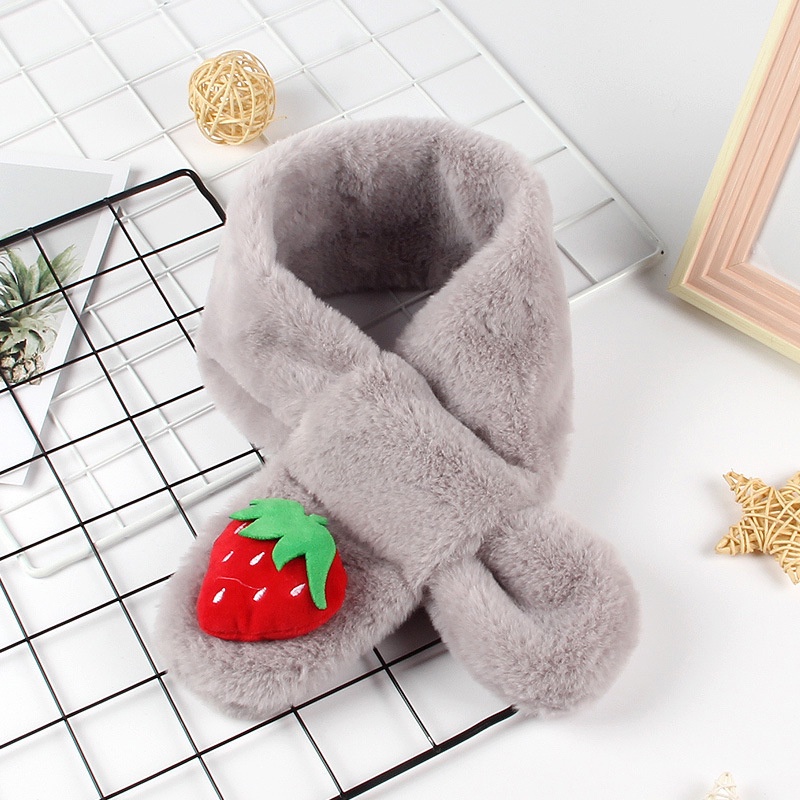 Khăn choàng cổ bằng lông giả ấm áp hình hoạt hình thời trang thu đông cho trẻ mới biết đi