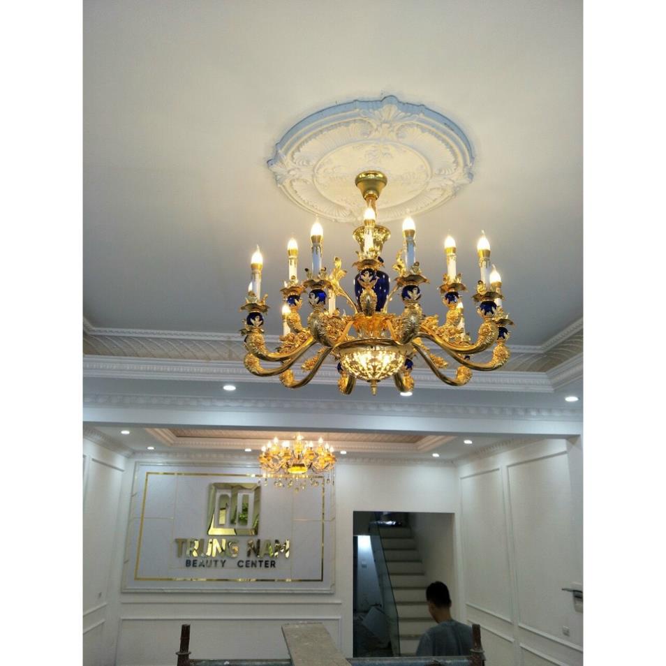 Đèn chùm MILIS phong cách cổ điển trang trí nội thất cao cấp loại 15 tay - kèm bóng LED chuyên dụng