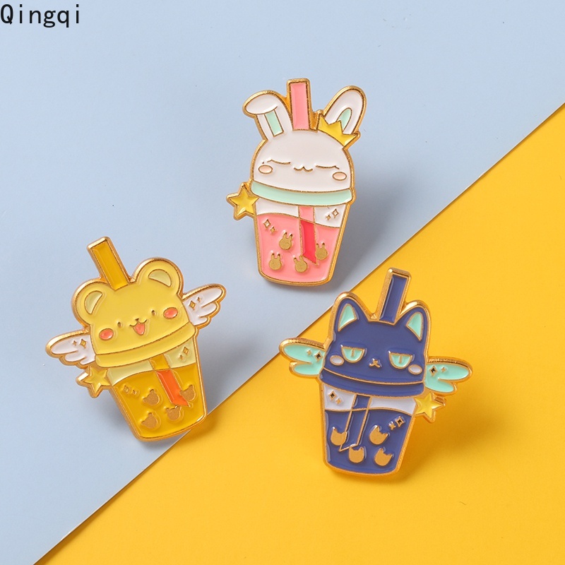 Ghim cài áo Miss Zoe hình cốc nước hoạt hình vui nhộn dễ thương cho trẻ em bạn bè