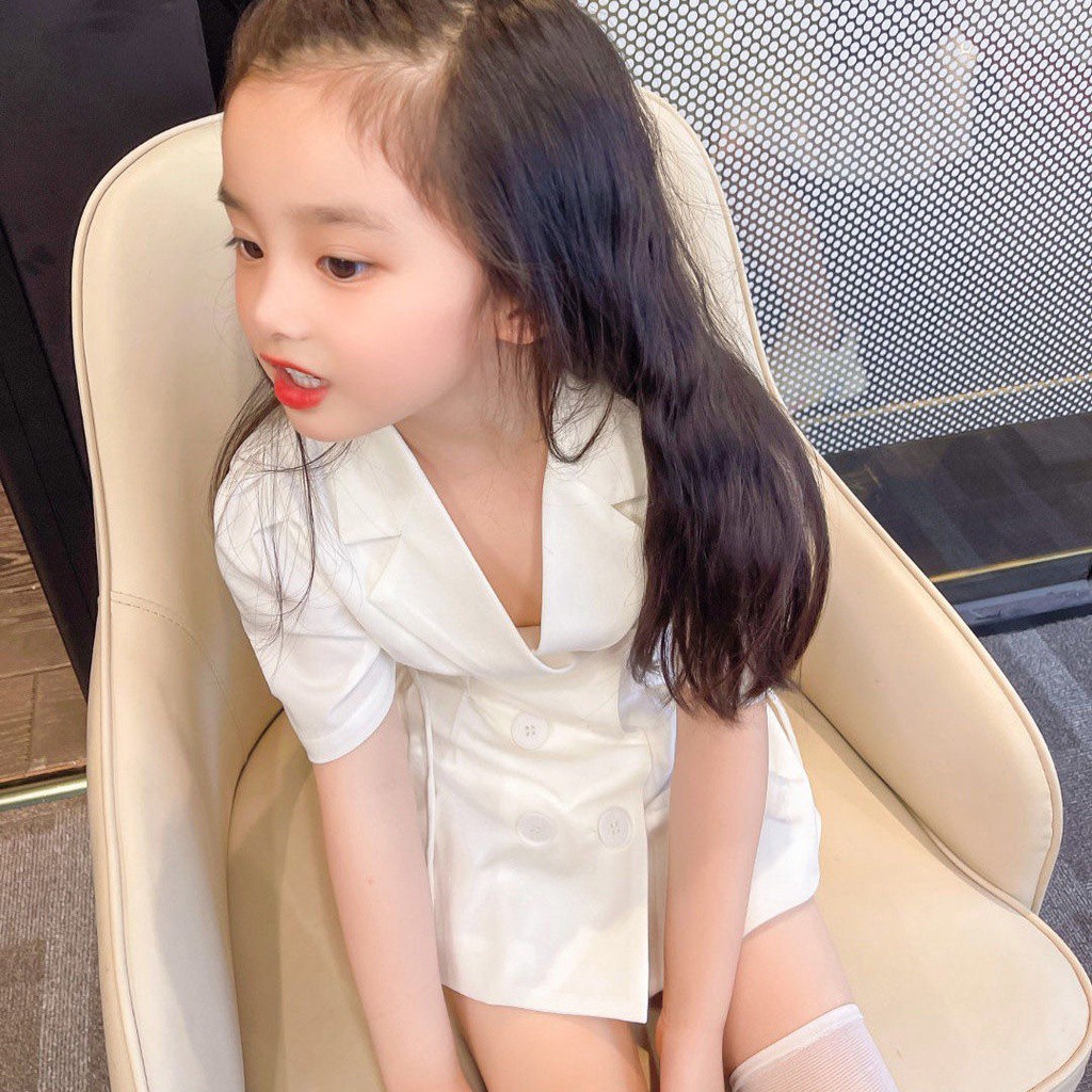 Đầm tay phồng thiết kế thời trang phong cách Hàn Quốc cho bé gái